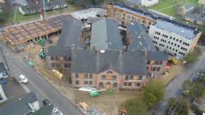 Archer School Apartments Drone View, Humanities Foundation