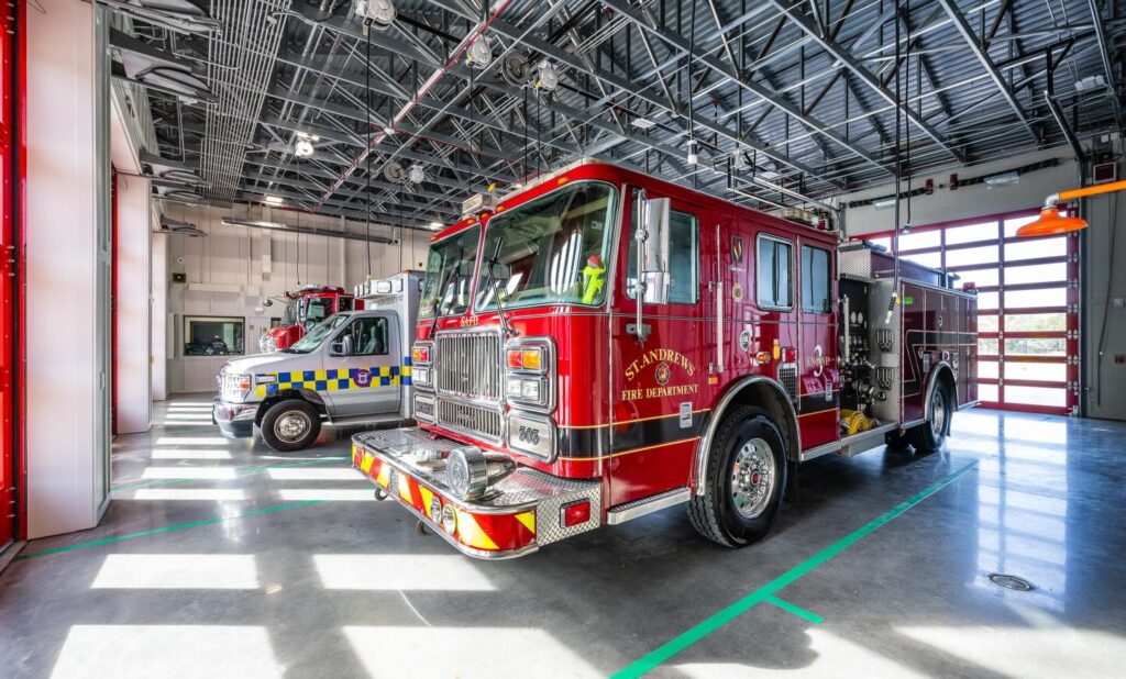 A closer look at the new St. Andrews Fire Station No. 3 in West Ashley. 🚒 This modern, co-located fire and EMS facility is designed to enhance response times, strengthen collaboration, and better serve a growing community. The station represents a long-term investment in safety, resilience, and the people who protect our region every day. At Trident Construction, we are proud to build facilities that strengthen communities and stand the test of time.

#SAPSD #standrewsfireandrescue #tridentconstruction #teambuild
