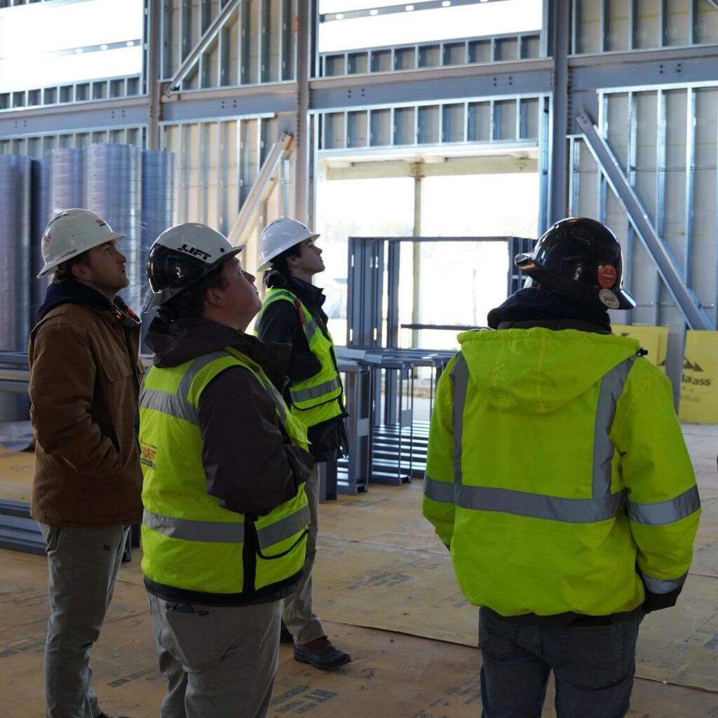 Our Project Engineer Program brings our team together regularly to learn from one another as they gain experience across a variety of projects. Through on-site lunch and learns, our team members share insights from their current work, explore new construction elements they may not encounter on other job sites, and enjoy valuable time together. This time together strengthens collaboration, knowledge, and connections across our team. We are lucky to have this talented group of young professionals!