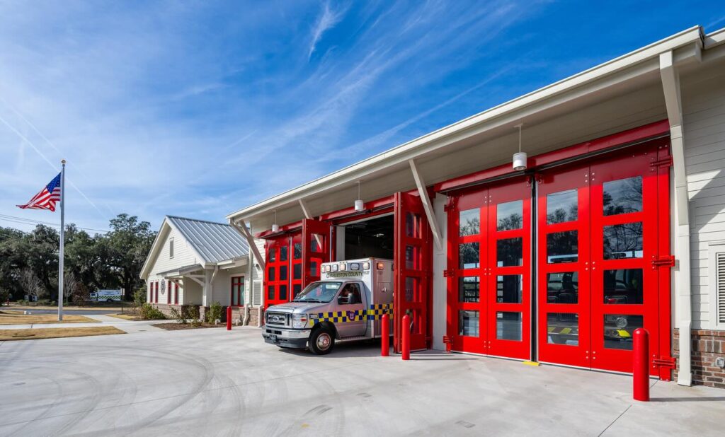 A closer look at the new St. Andrews Fire Station No. 3 in West Ashley. 🚒 This modern, co-located fire and EMS facility is designed to enhance response times, strengthen collaboration, and better serve a growing community. The station represents a long-term investment in safety, resilience, and the people who protect our region every day. At Trident Construction, we are proud to build facilities that strengthen communities and stand the test of time.

#SAPSD #standrewsfireandrescue #tridentconstruction #teambuild