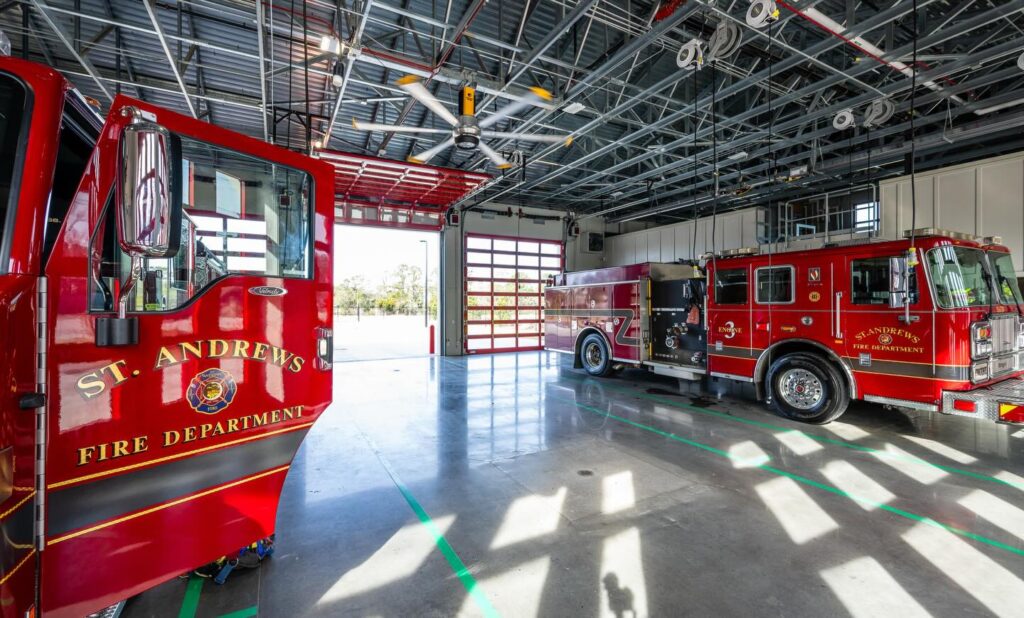 A closer look at the new St. Andrews Fire Station No. 3 in West Ashley. 🚒 This modern, co-located fire and EMS facility is designed to enhance response times, strengthen collaboration, and better serve a growing community. The station represents a long-term investment in safety, resilience, and the people who protect our region every day. At Trident Construction, we are proud to build facilities that strengthen communities and stand the test of time.

#SAPSD #standrewsfireandrescue #tridentconstruction #teambuild