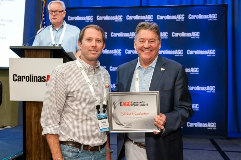 Building stronger communities is about more than the work we do. It’s about the impact we make.

We’re honored to be recognized with the 2026 Community Impact Award by Carolinas AGC. The award celebrates member companies whose generosity, volunteerism, and commitment to service are making a meaningful difference across North and South Carolina. 

At Trident Construction, community involvement isn’t an initiative. It’s part of who we are. Whether serving local nonprofits, supporting charitable organizations, volunteering our time, or investing in the communities where we live and work, we believe our responsibility extends far beyond the jobsite.

This recognition belongs to our employees, partners, and community organizations who continually show up to make a difference. Together, we’re helping build stronger communities throughout the Lowcountry and beyond!