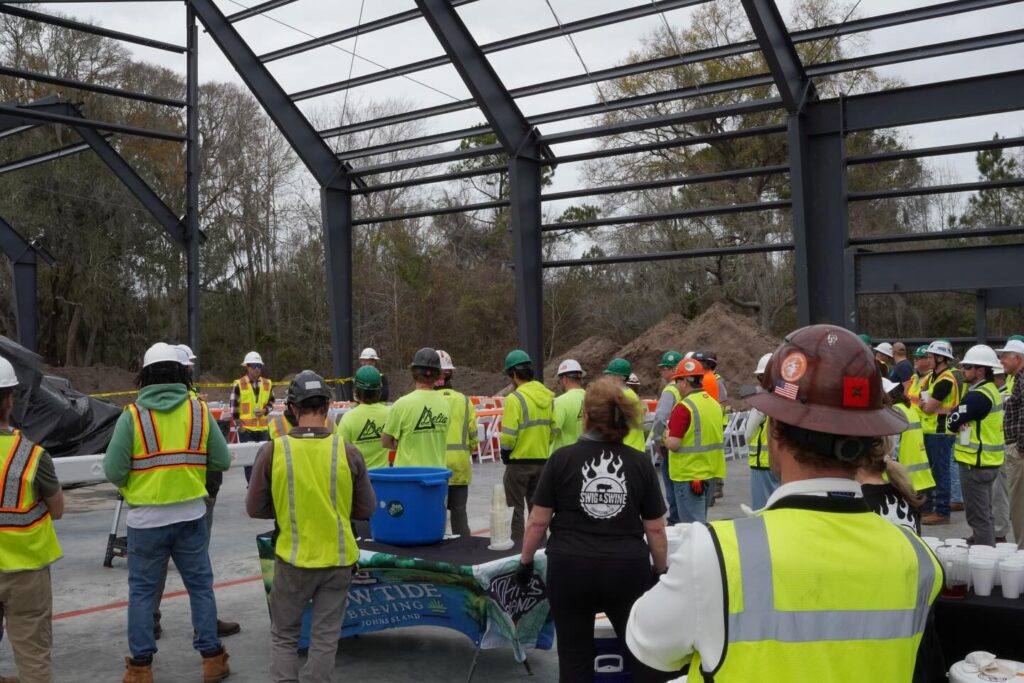 Low Tide Brewing has officially topped out their new home! We celebrated this major milestone alongside their amazing team and our dedicated subcontractors who helped bring the structure to this point. These moments reflect the strength of collaboration and the pride we take in working with talented local partners to create exciting new spaces on Johns Island. We’re grateful to be part of Low Tide Brewing’s continued growth! 

#toppingout #lowtidebrewing #charlestonconstruction #tridentconstruction #memorablemoments